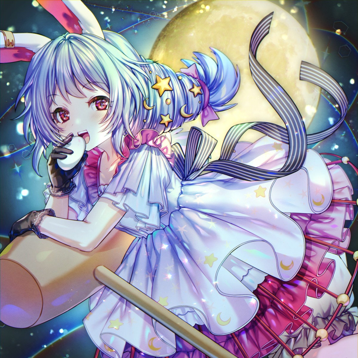 animal_ears, bunny_ears, dress, here_(hr_rz_ggg), seiran_(touhou), touhou, weapon