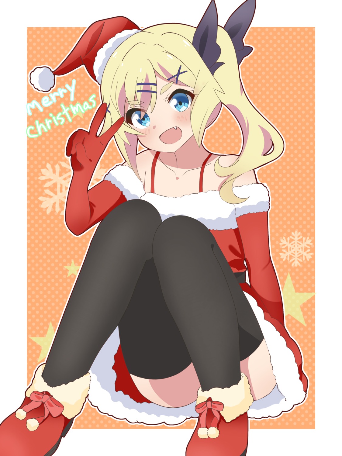 christmas, dress, nukui_hayu, ochikobore_fruit_tart, oshiruko, skirt_lift, thighhighs
