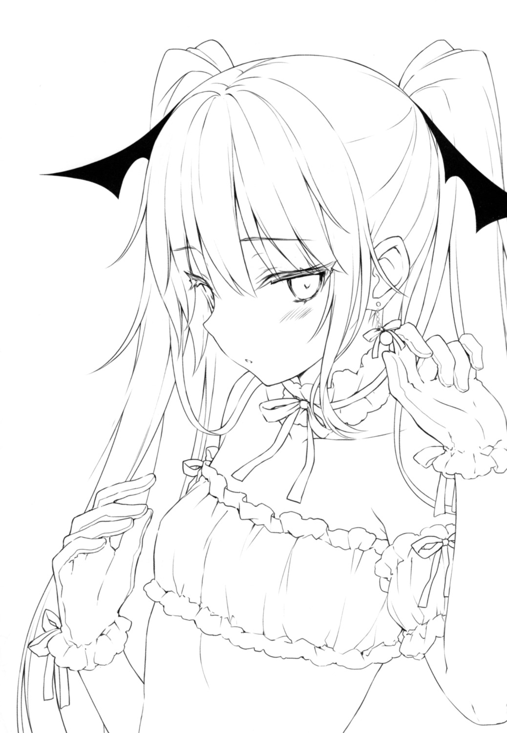 aliasing, bra, carneades, eve_(rurudo), monochrome, rurudo, rurudot