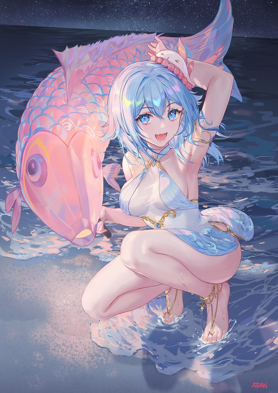 atdan, dress, haiyi, no_bra, skirt_lift, synthesizer_v, wet