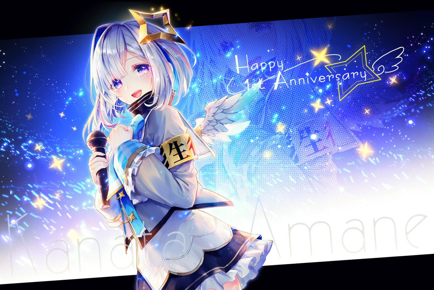 amane_kanata, angel, hololive, ria, seifuku, wings