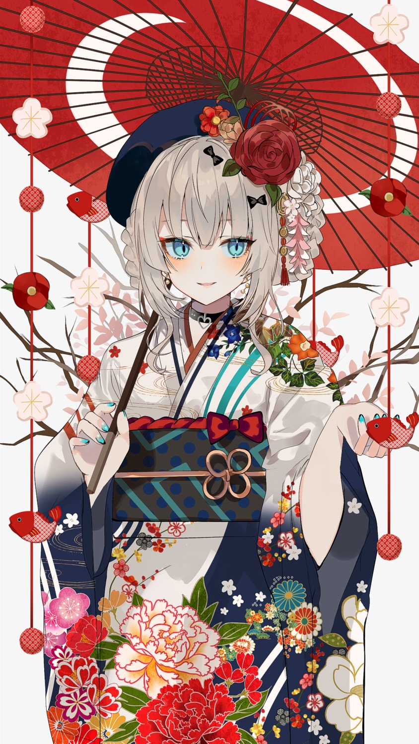 chiemo_(xcem), kimono, umbrella