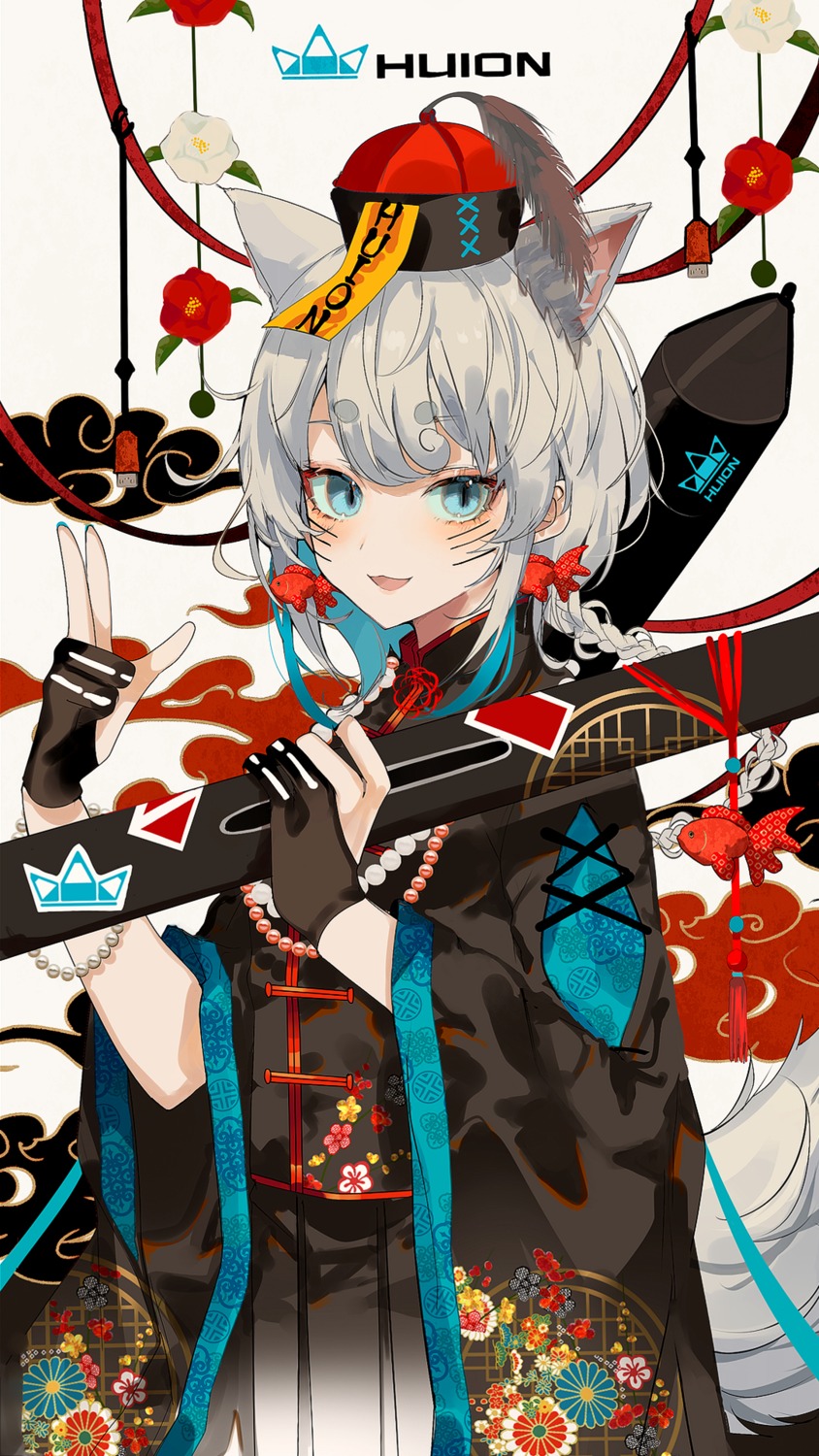 animal_ears, asian_clothes, chiemo_(xcem), tail