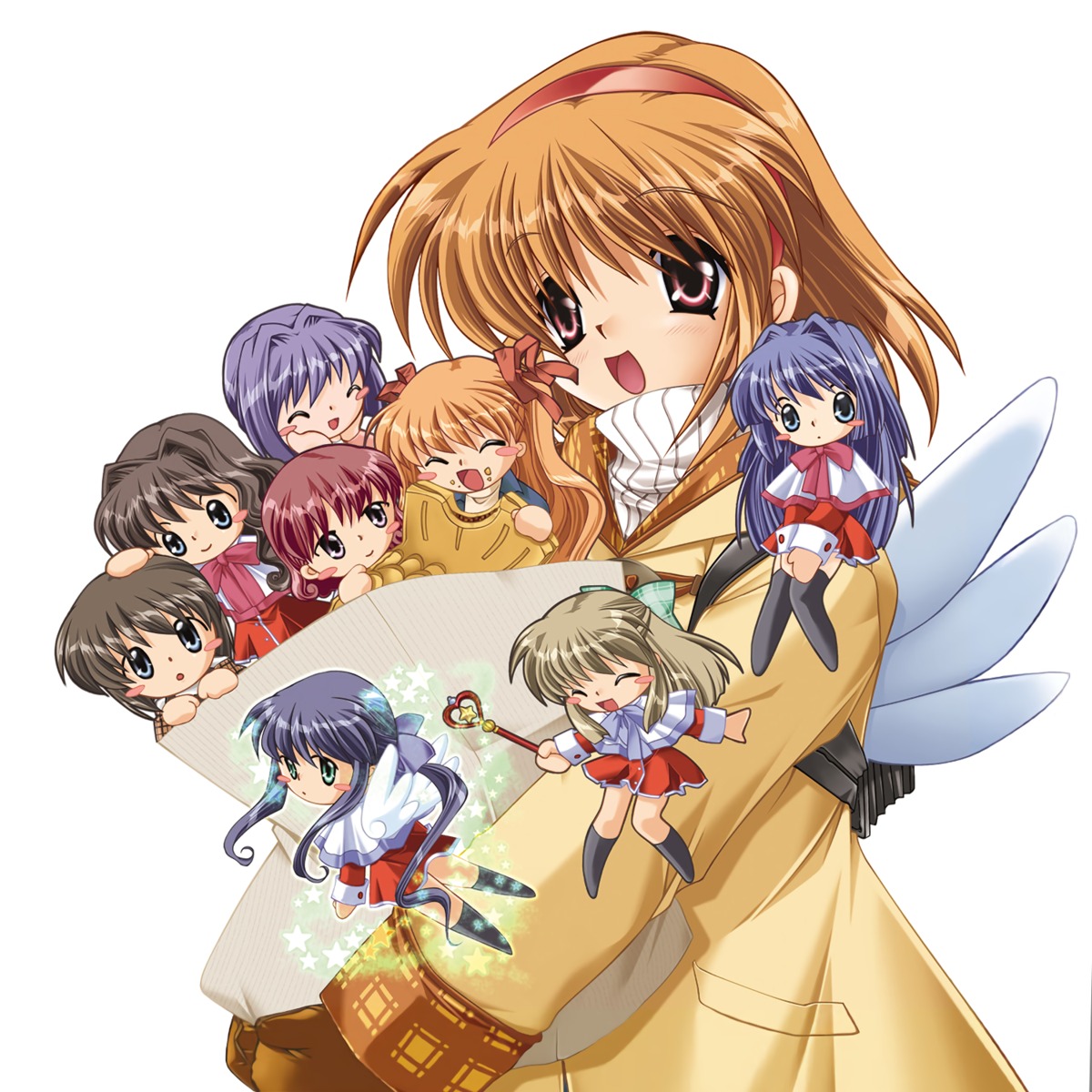 amano_mishio, chibi, disc_cover, hinoue_itaru, kanon, kawasumi_mai, key, kurata_sayuri
