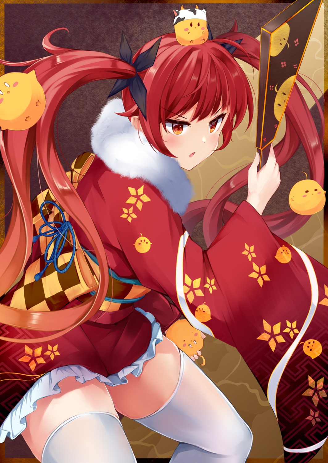 azur_lane, honolulu_(azur_lane), irohasu, japanese_clothes, manjuu_(azur_lane), thighhighs