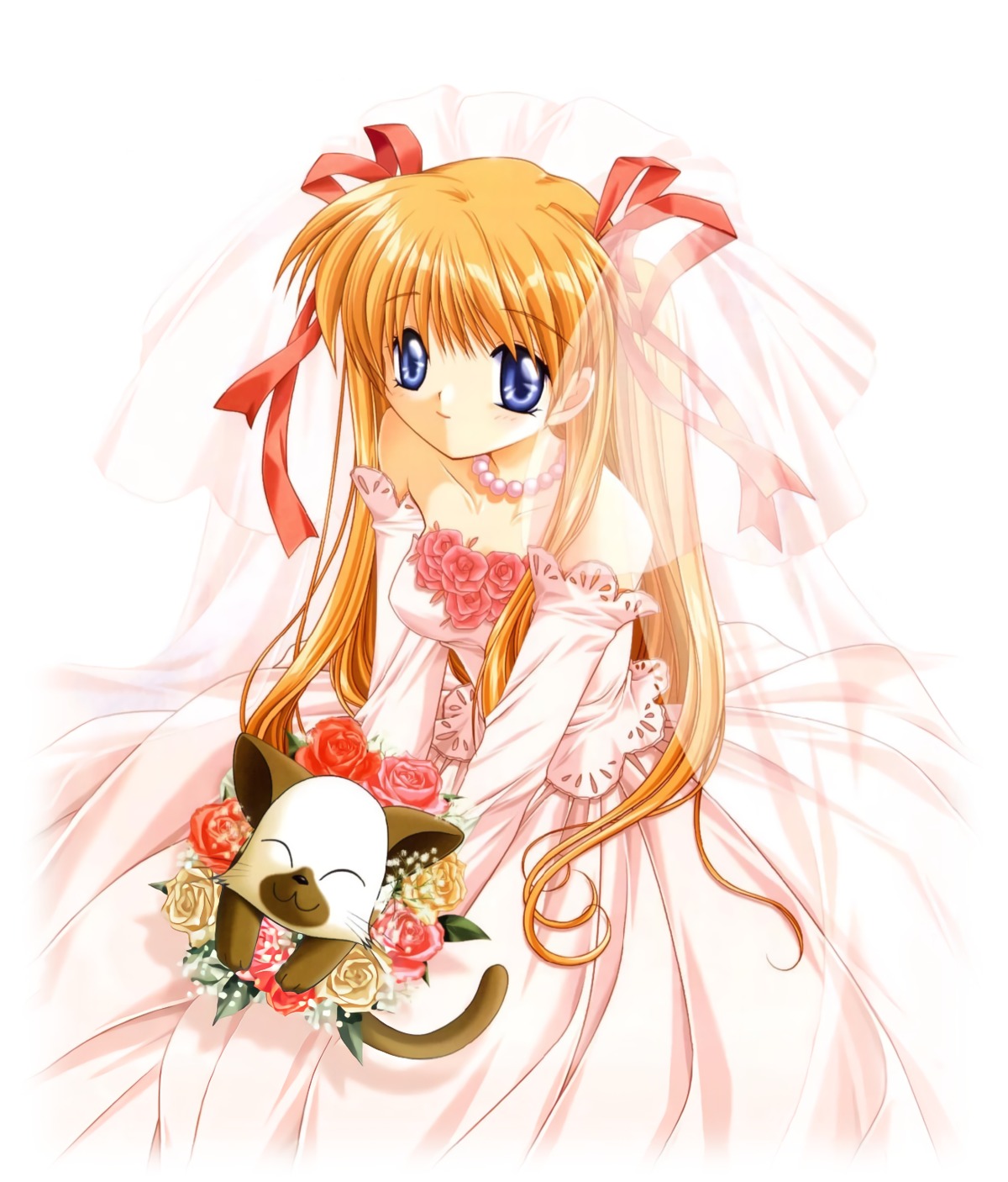 dress, hinoue_itaru, kanon, key, neko, sawatari_makoto, wedding_dress
