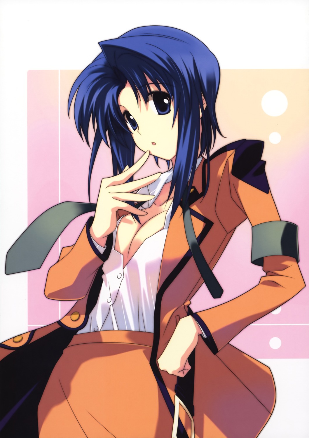 cecile_croomy, cleavage, code_geass, sasaki_mutsumi, uniform