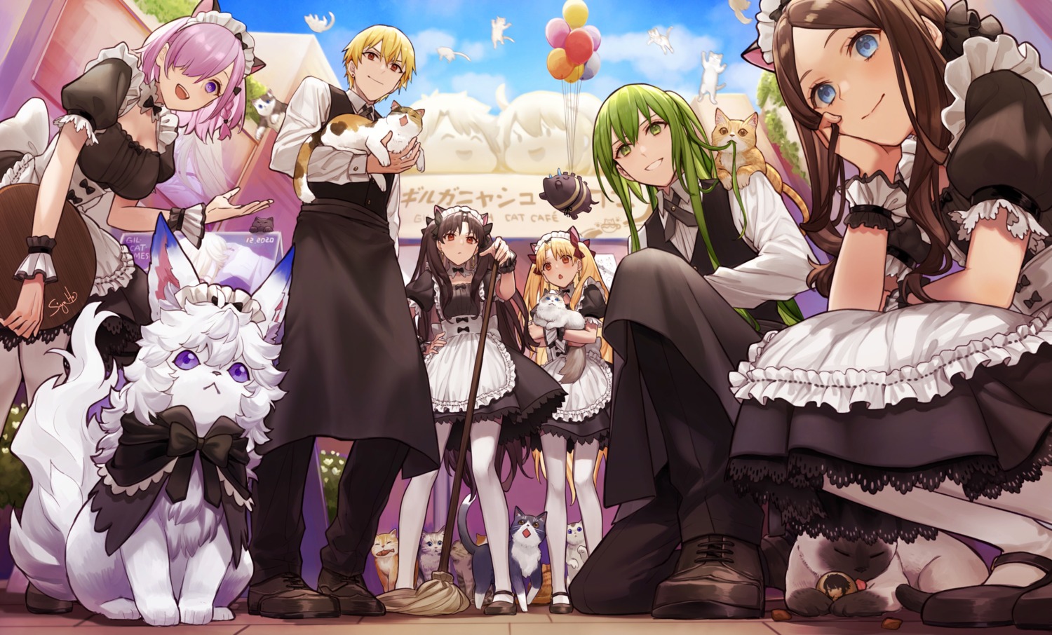 cath_palug_(fate), cleavage, enkidu_(fate), ereshkigal_(fate), fate/grand_order, gilgamesh_(fate), ishtar_(fate), leonardo_da_vinci_(fate)