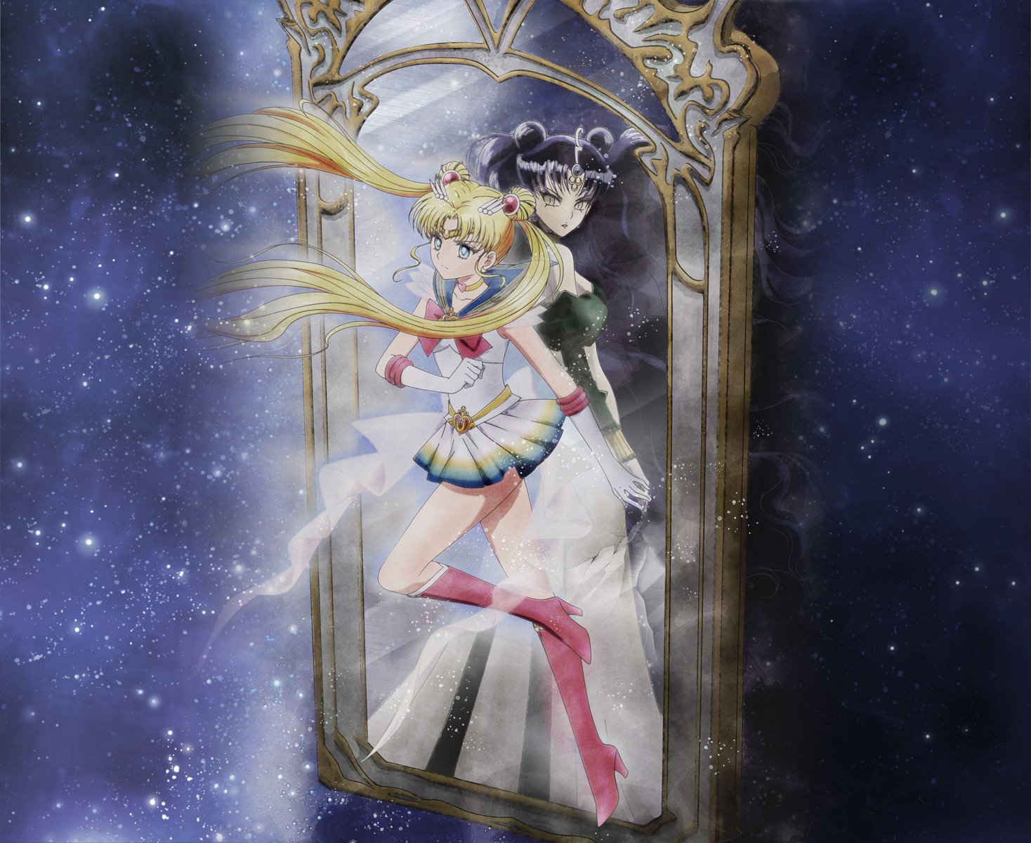 bishoujo_senshi_sailor_moon, dress, heels, nehellenia, seifuku, tagme, tsukino_usagi