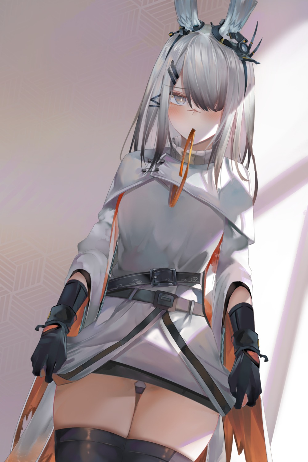 animal_ears, arknights, bunny_ears, frostnova_(arknights), ruzhai, thighhighs
