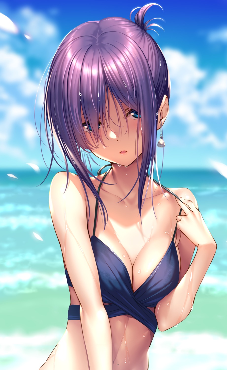 bikini_top, cleavage, hanikami_kanojo, miyatsuki_yuna, piromizu, swimsuits, wet