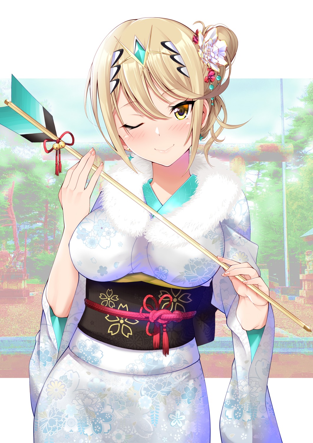 daive, hikari_(xenoblade_2), kimono, xenoblade_(series), xenoblade_2