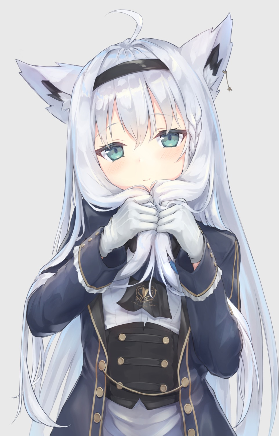 animal_ears, hololive, hololive_gamers, kitsune, parfait, shirakami_fubuki