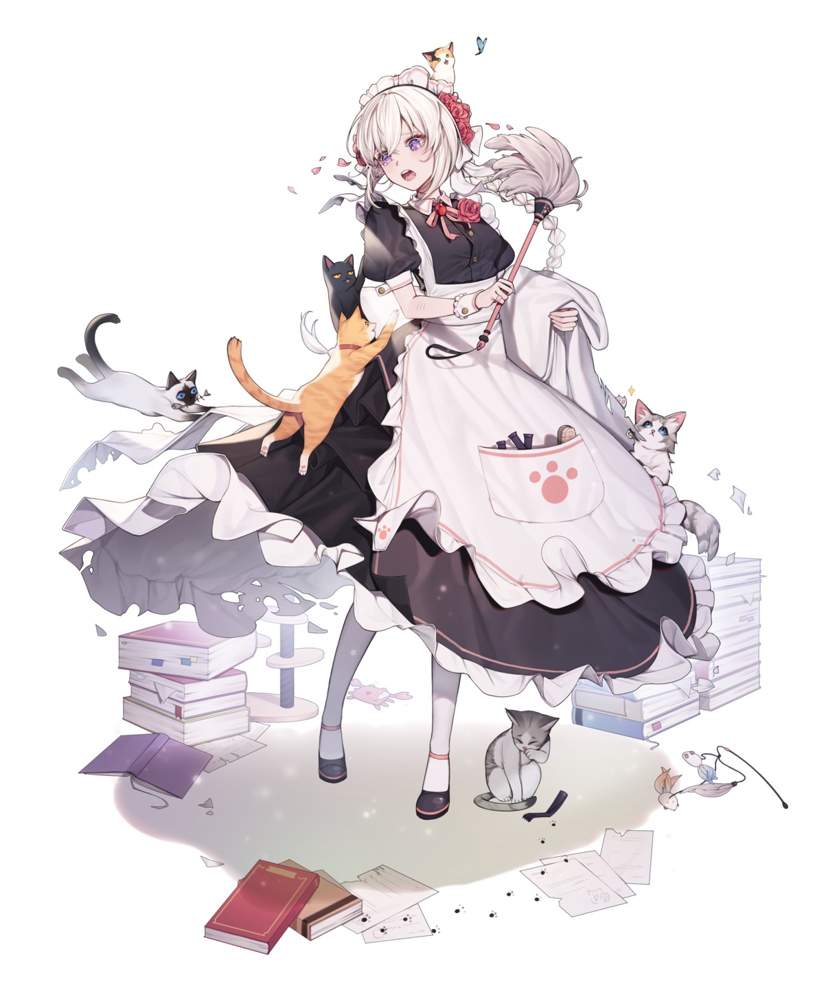 gy1966, maid, neko, skirt_lift, torn_clothes