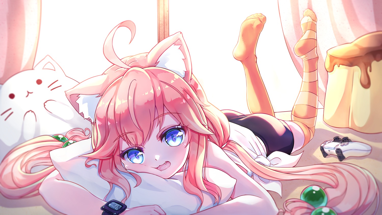 animal_ears, bike_shorts, feet, thighhighs, wuhuo