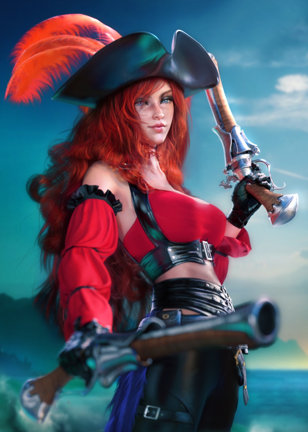 gun, league_of_legends, miss_fortune, pirate, sevenbees