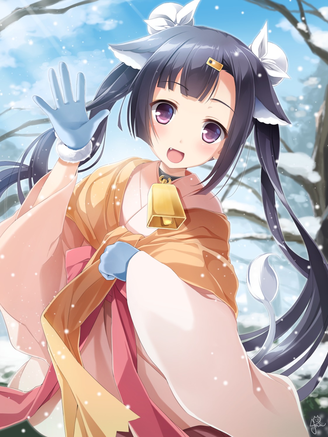 animal_ears, chaamii, japanese_clothes, memoria, yuuki_hanks
