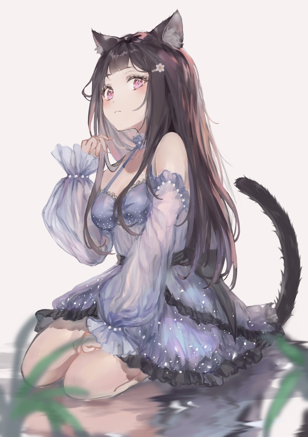 akalee, animal_ears, dress, nekomimi, tail