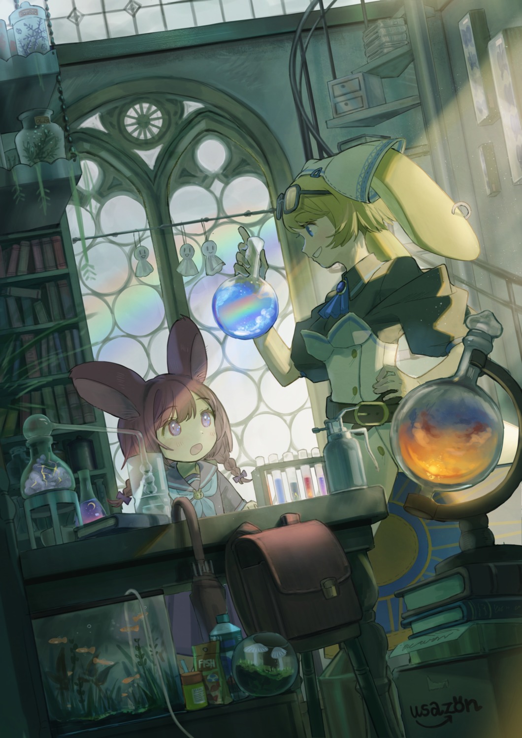 animal_ears, bunny_ears, fujie-yz, seifuku