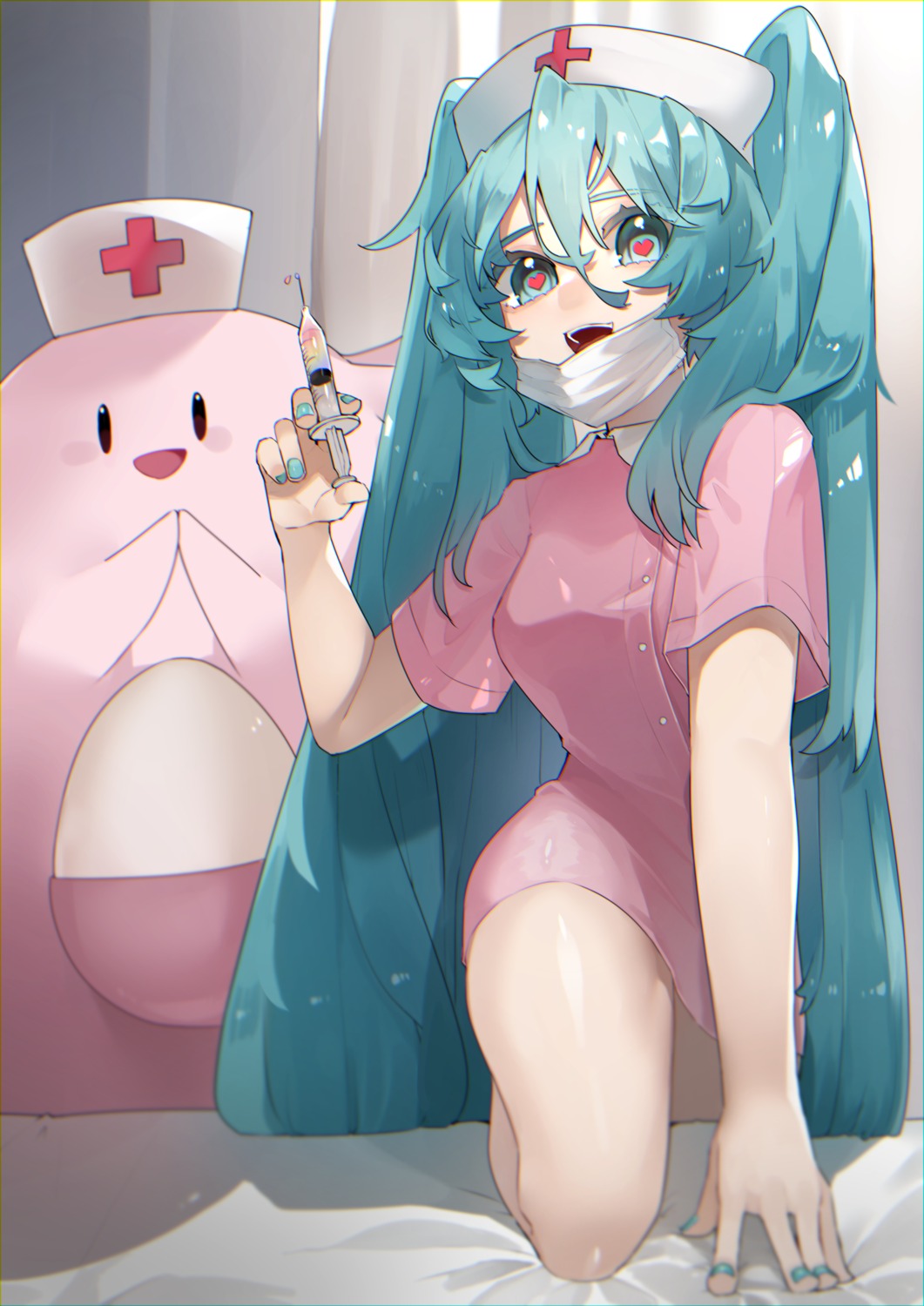 chansey, hatsune_miku, nurse, pokemon, reirou_(chokoonnpu), vocaloid