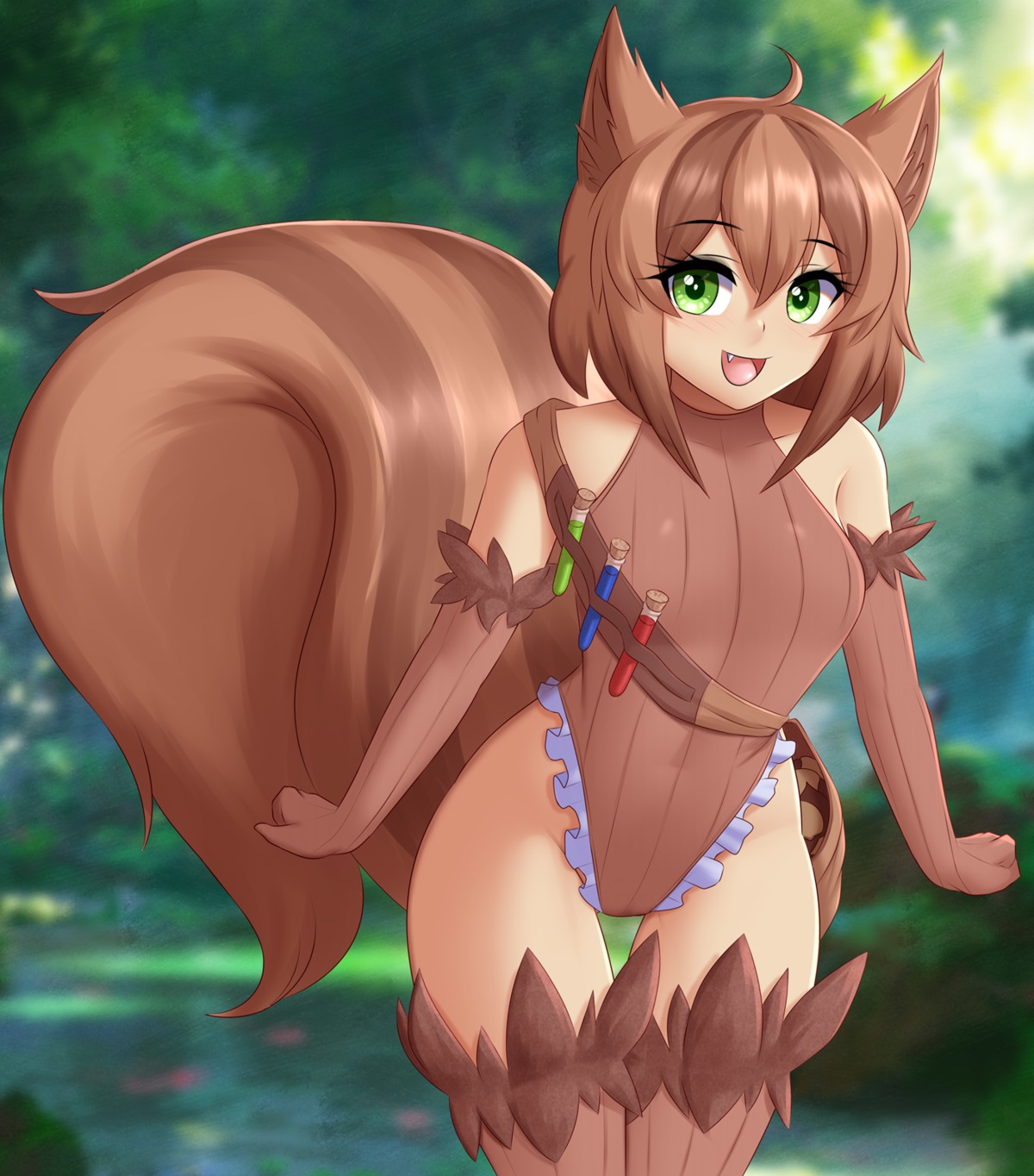 animal_ears, leotard, monster_girl, tail, thighhighs, twistedscarlett60