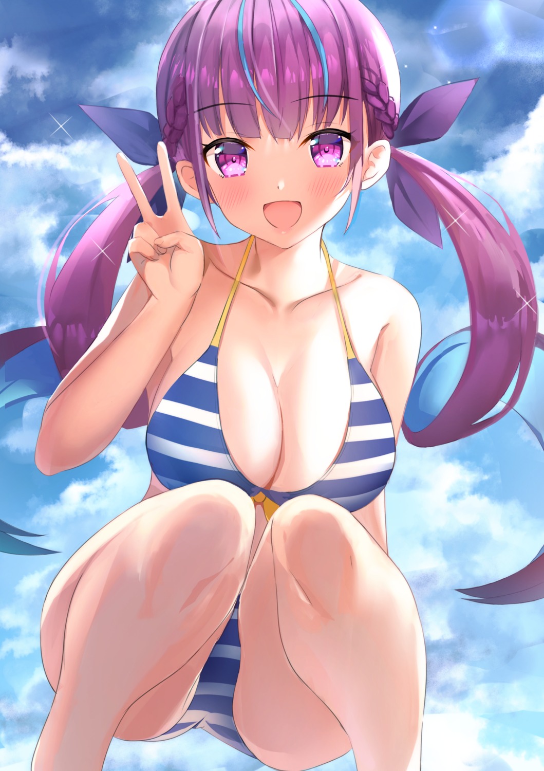 bikini, hololive, minato_aqua, rei_(ilust9999), swimsuits