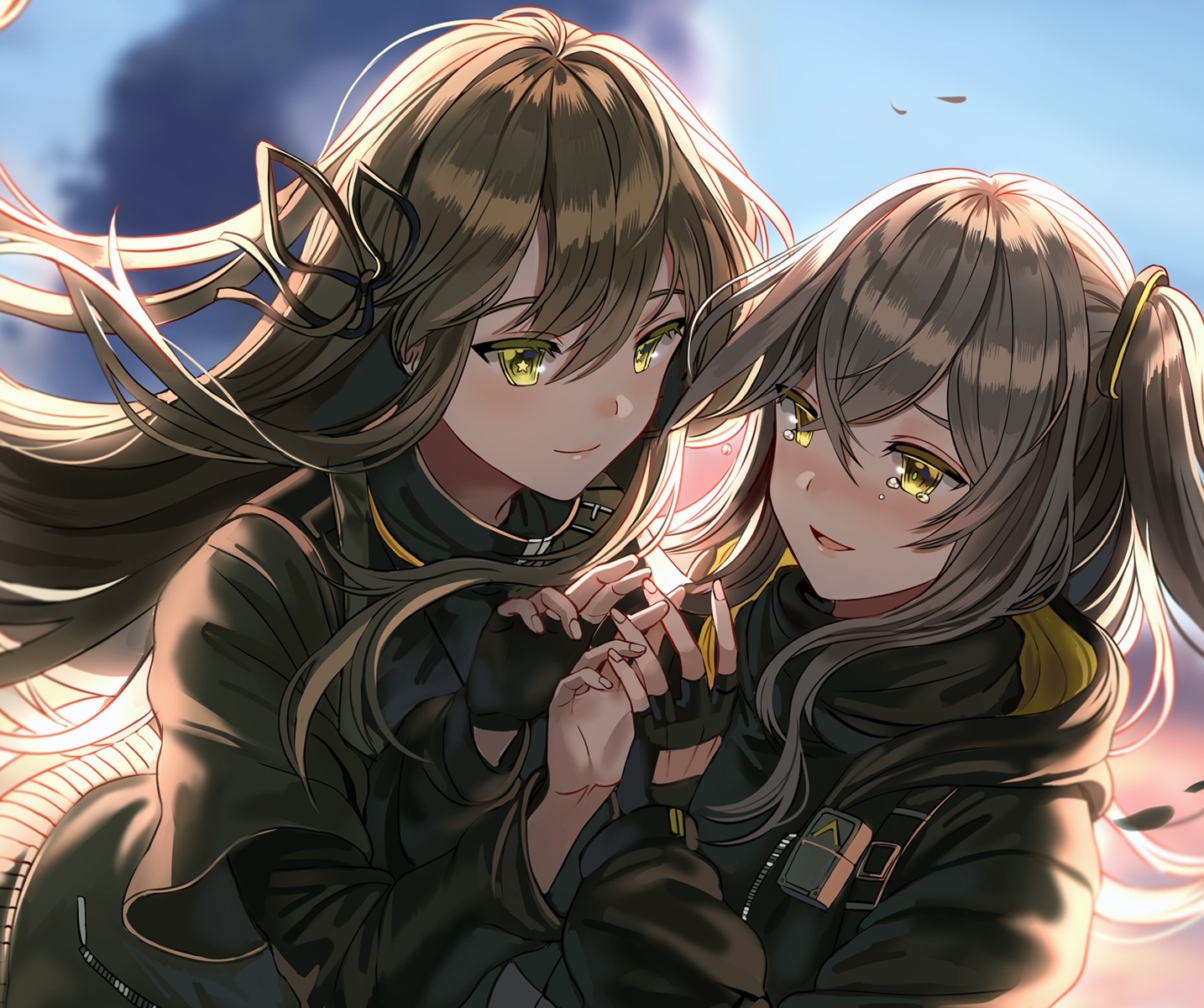 girls_frontline, silence_girl, ump45_(girls_frontline), ump9_(girls_frontline), yuri