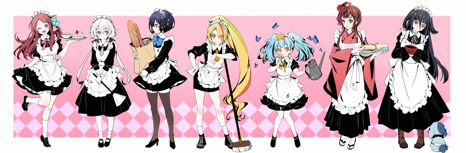 dahuang, heels, hoshikawa_lily, konno_junko, maid, minamoto_sakura, mizuno_ai, nikaido_saki