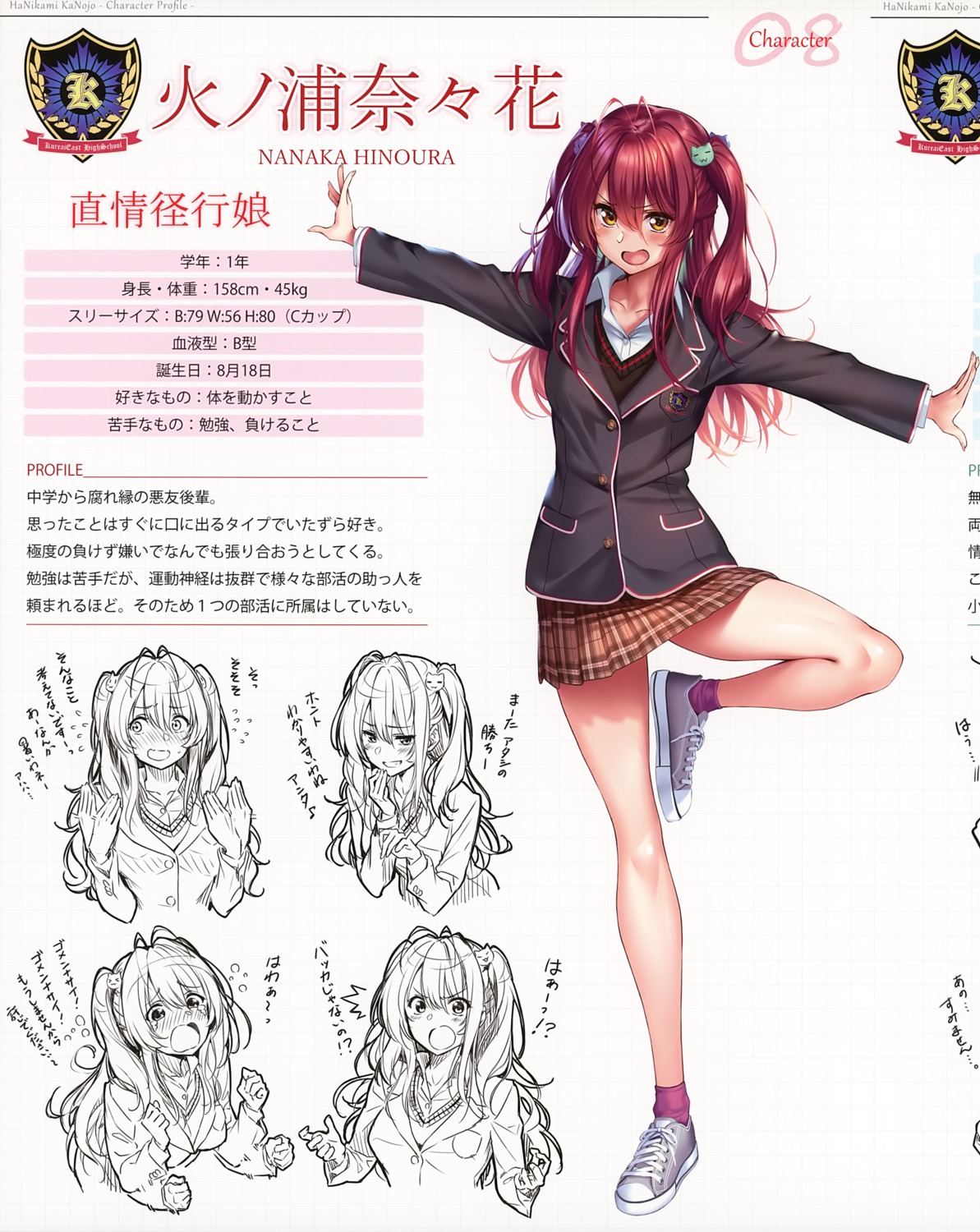 expression, hanikami_kanojo, hinoura_nanaka, piromizu, profile_page, seifuku, skirt_lift, sweater