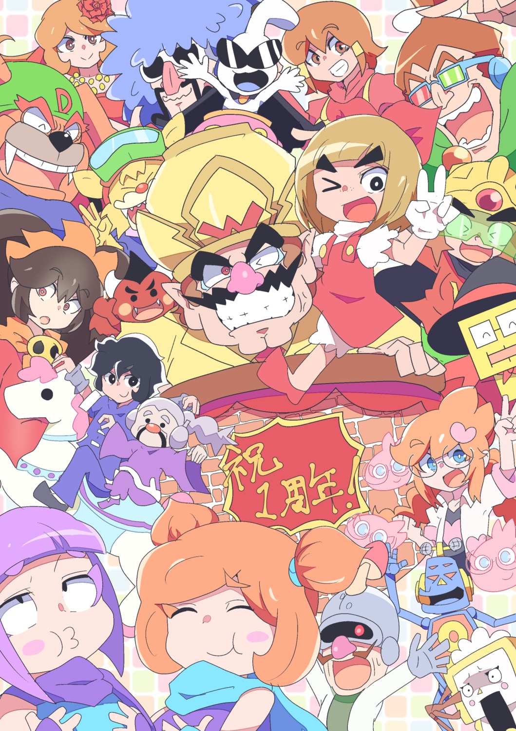 5-volt, ana_(warioware), ashley_(warioware), kat_(warioware), keiroku, megane, mona_(warioware), penny_(warioware)