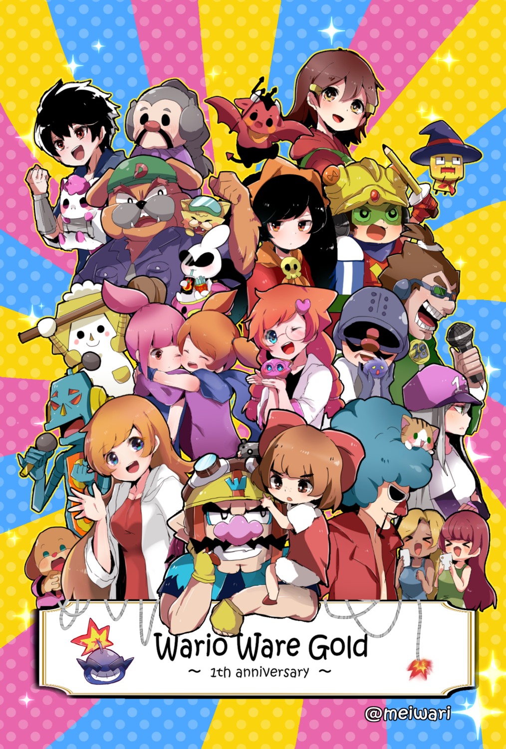 ana_(warioware), ashley_(warioware), dress, kat_(warioware), megane, mona_(warioware), penny_(warioware), tagme