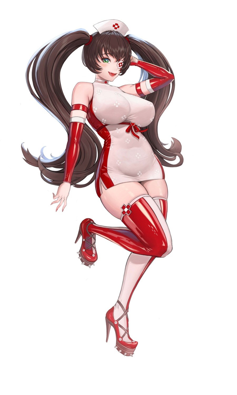 demeter, destiny_child, dhrmawk159, eyepatch, heels, nurse, thighhighs
