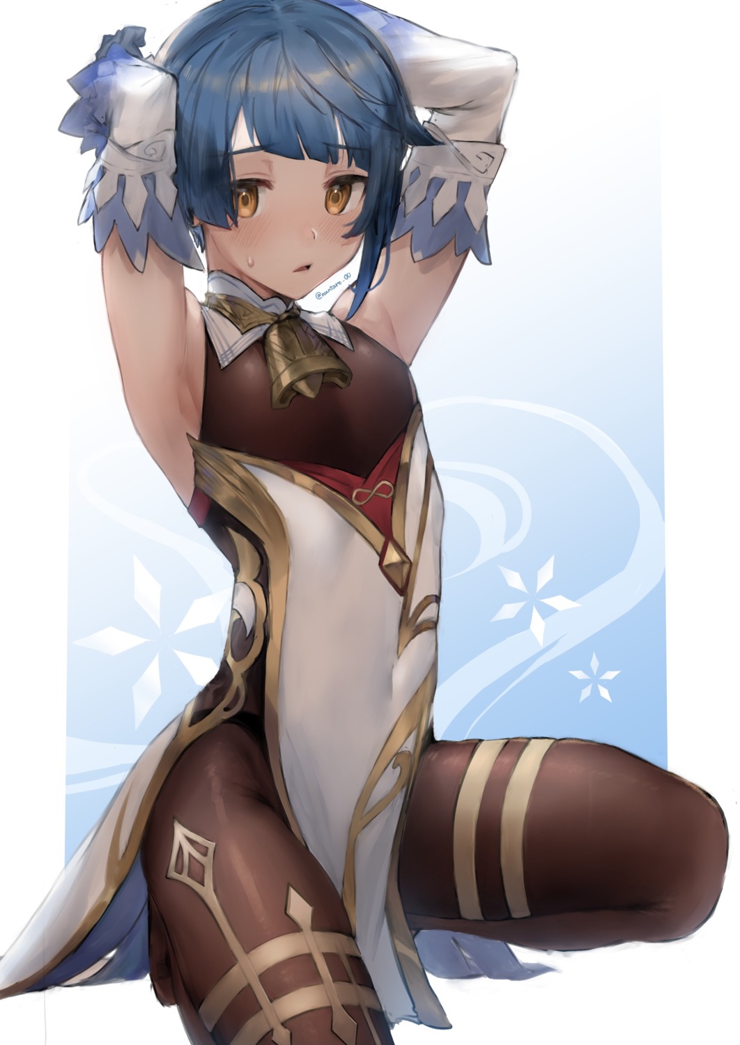 asian_clothes, cosplay, ganyu, genshin_impact, leotard, nuntarou_(niudon_kajika), pantyhose, trap, xingqiu