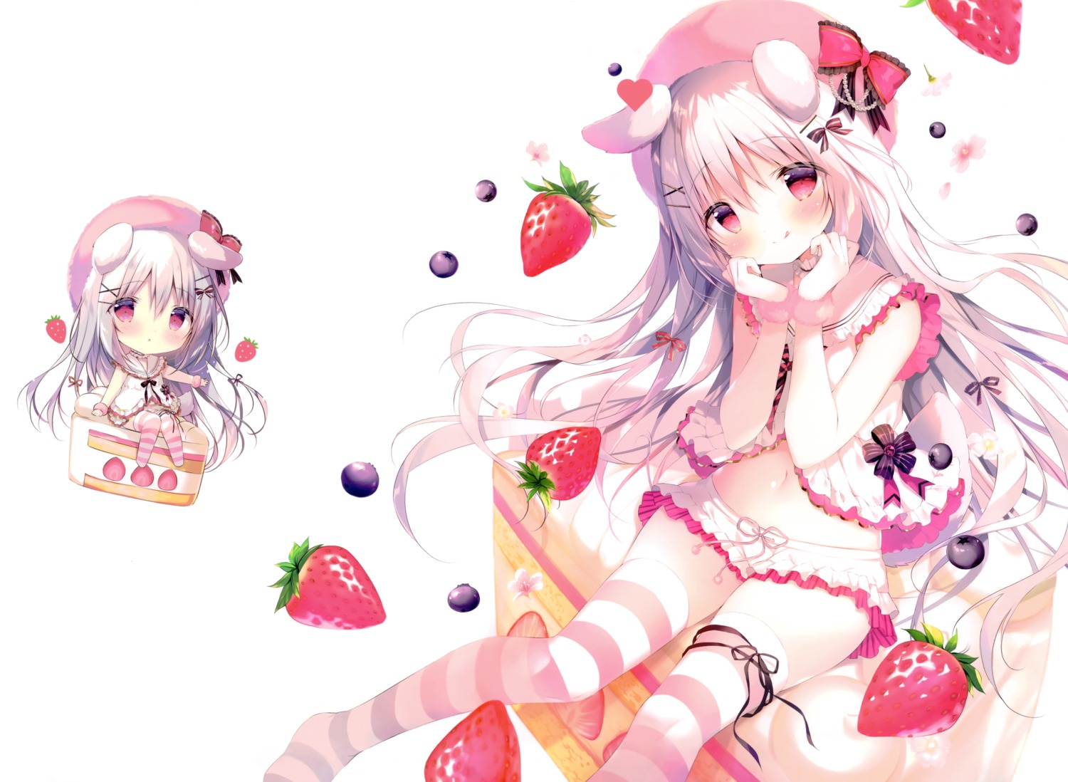 animal_ears, chibi, inumimi, shiratama, shiroi_inu, thighhighs