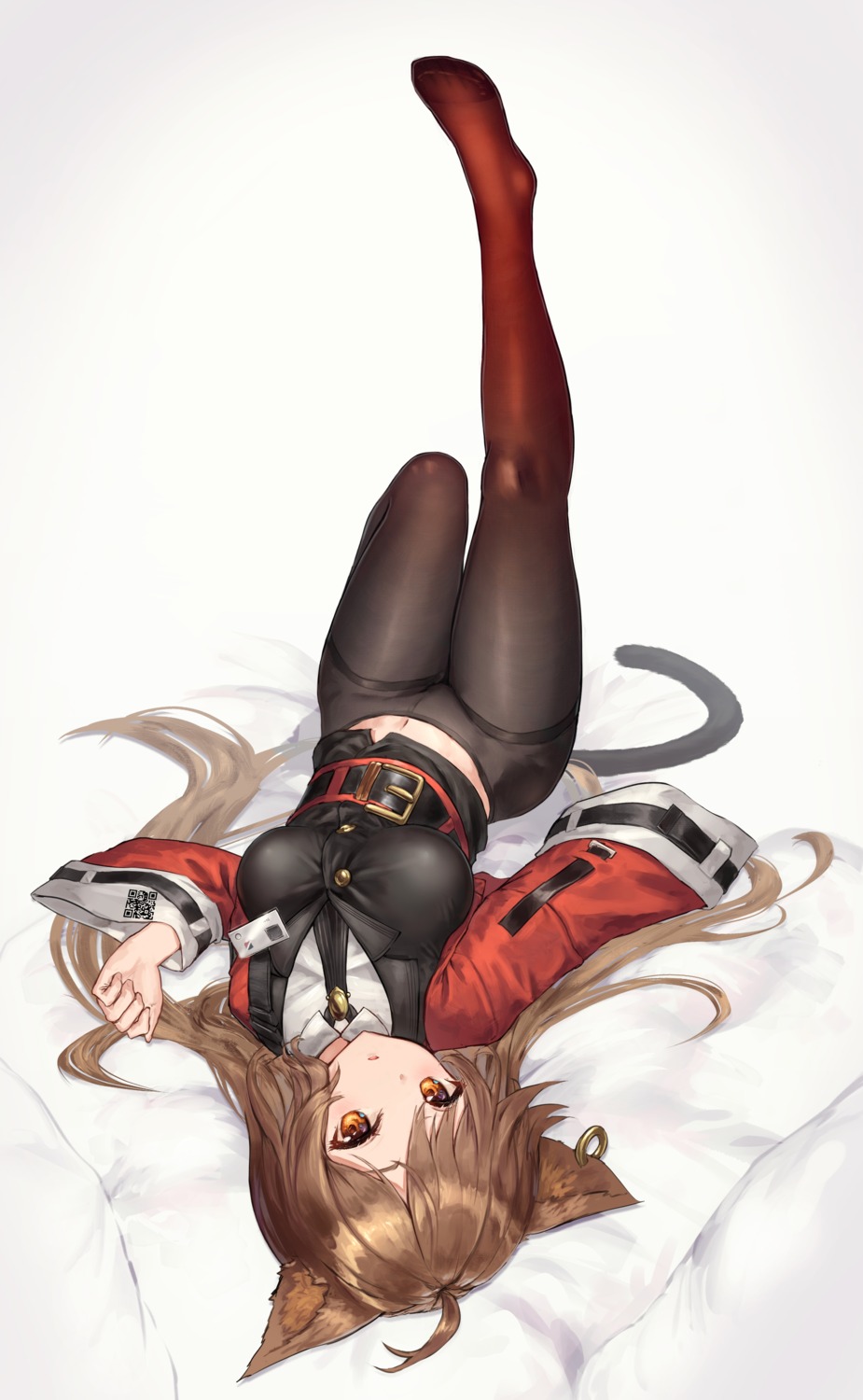 animal_ears, arknights, feet, nekomimi, pantyhose, skyfire_(arknights), tail, yuji