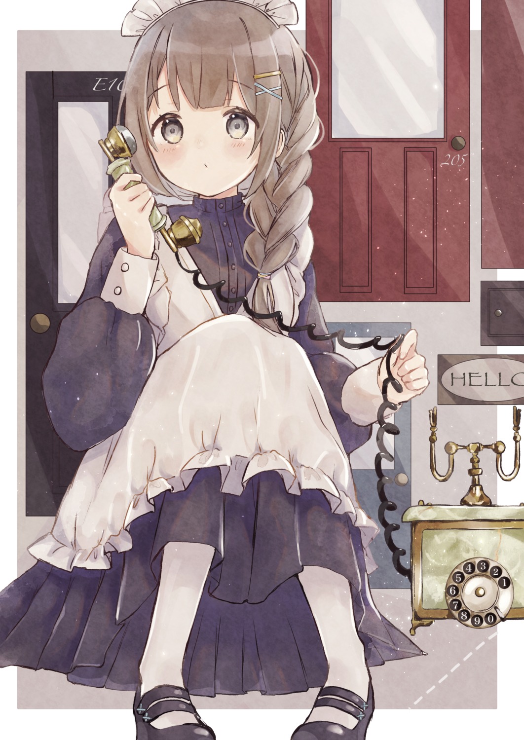 maid, pantyhose, shano-pirika, skirt_lift