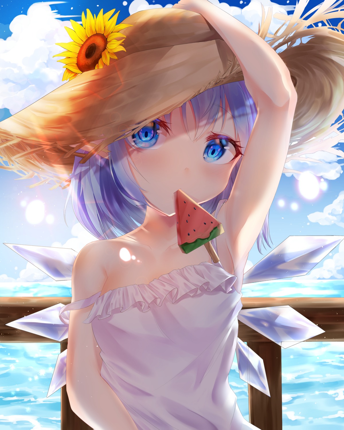 cirno, dress, kimae, summer_dress, touhou, wings