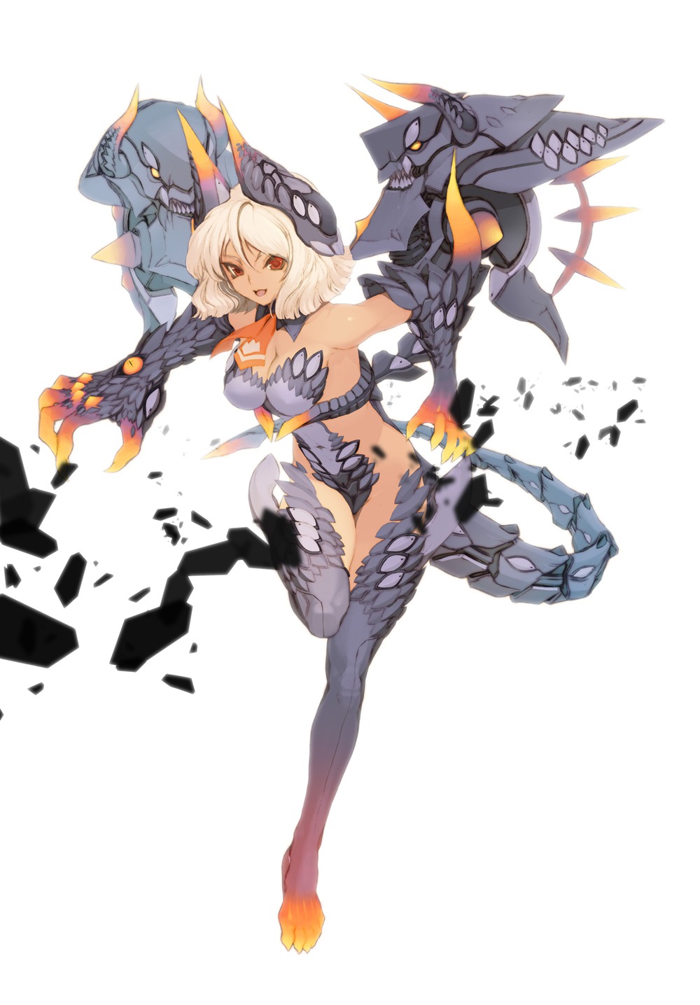 cleavage, monster_girl, tail, tsunekun