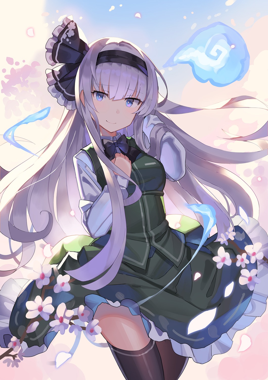 konpaku_youmu, rin_falcon, skirt_lift, thighhighs, touhou