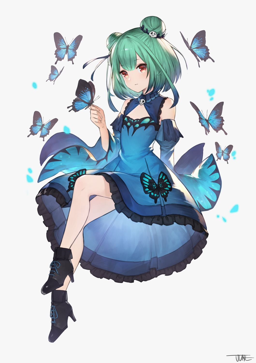 dress, heels, hololive, jun_wei, skirt_lift, uruha_rushia