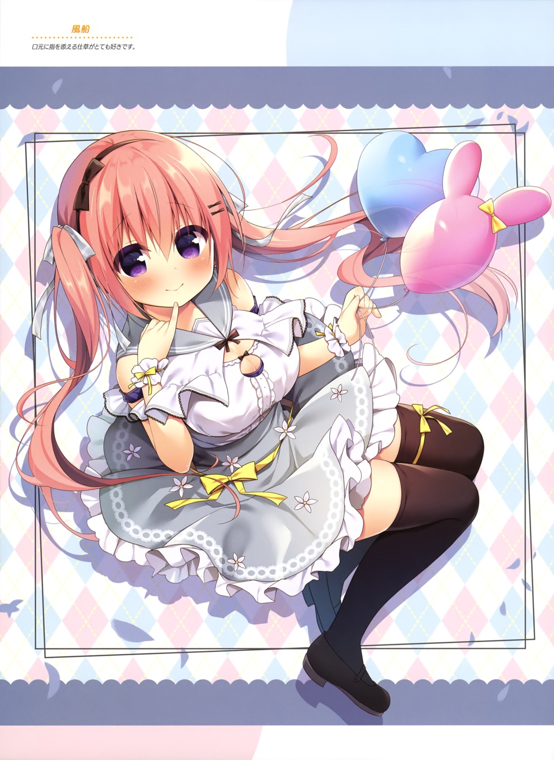 cleavage, garter, hanamiya_natsuka, seifuku, skirt_lift, thighhighs