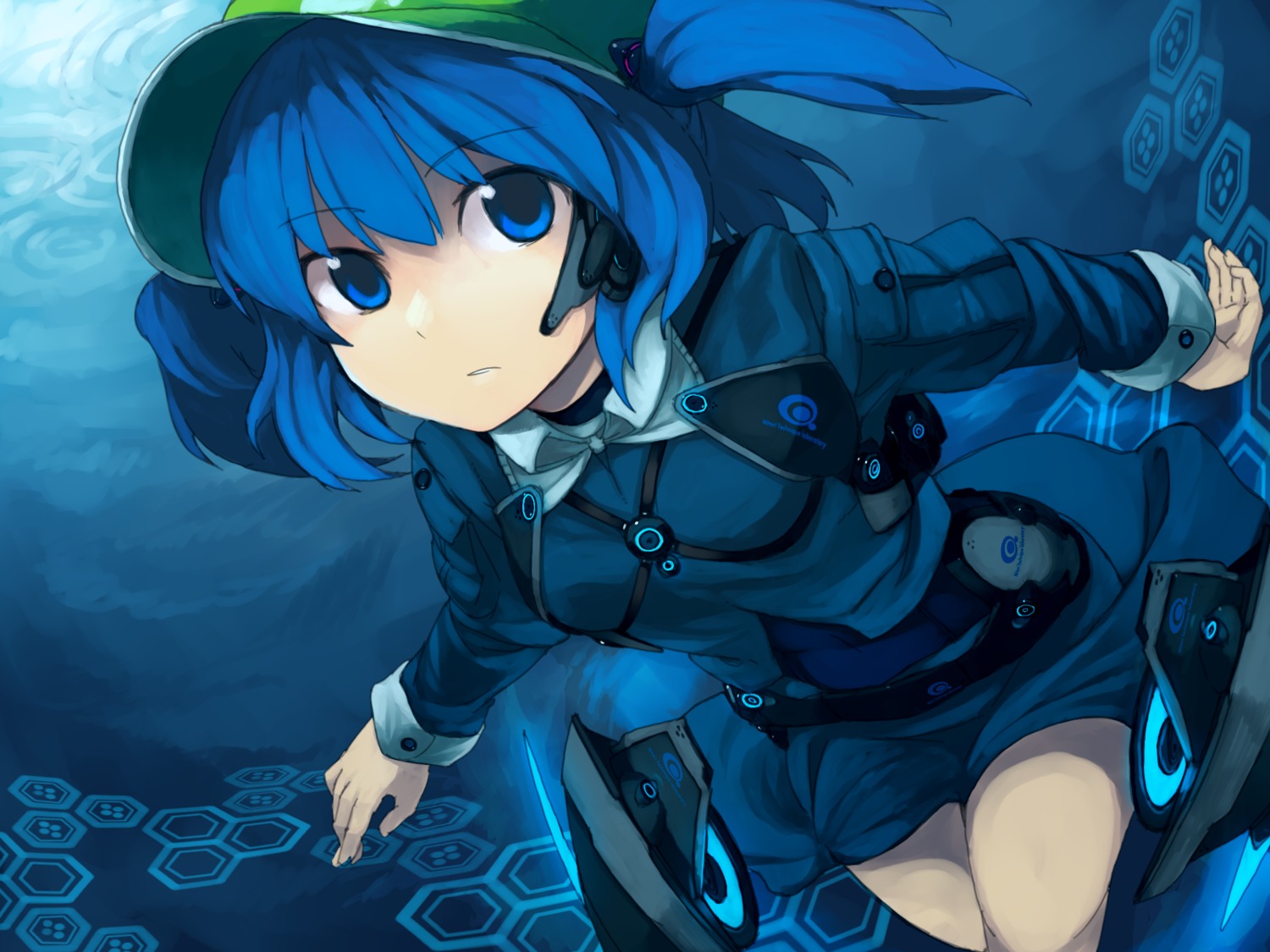 kawashiro_nitori, kitsune_(kazenouta), touhou, wallpaper