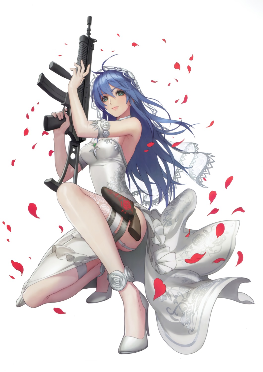 dress, gun, heels, star_ocean, tagme, wedding_dress