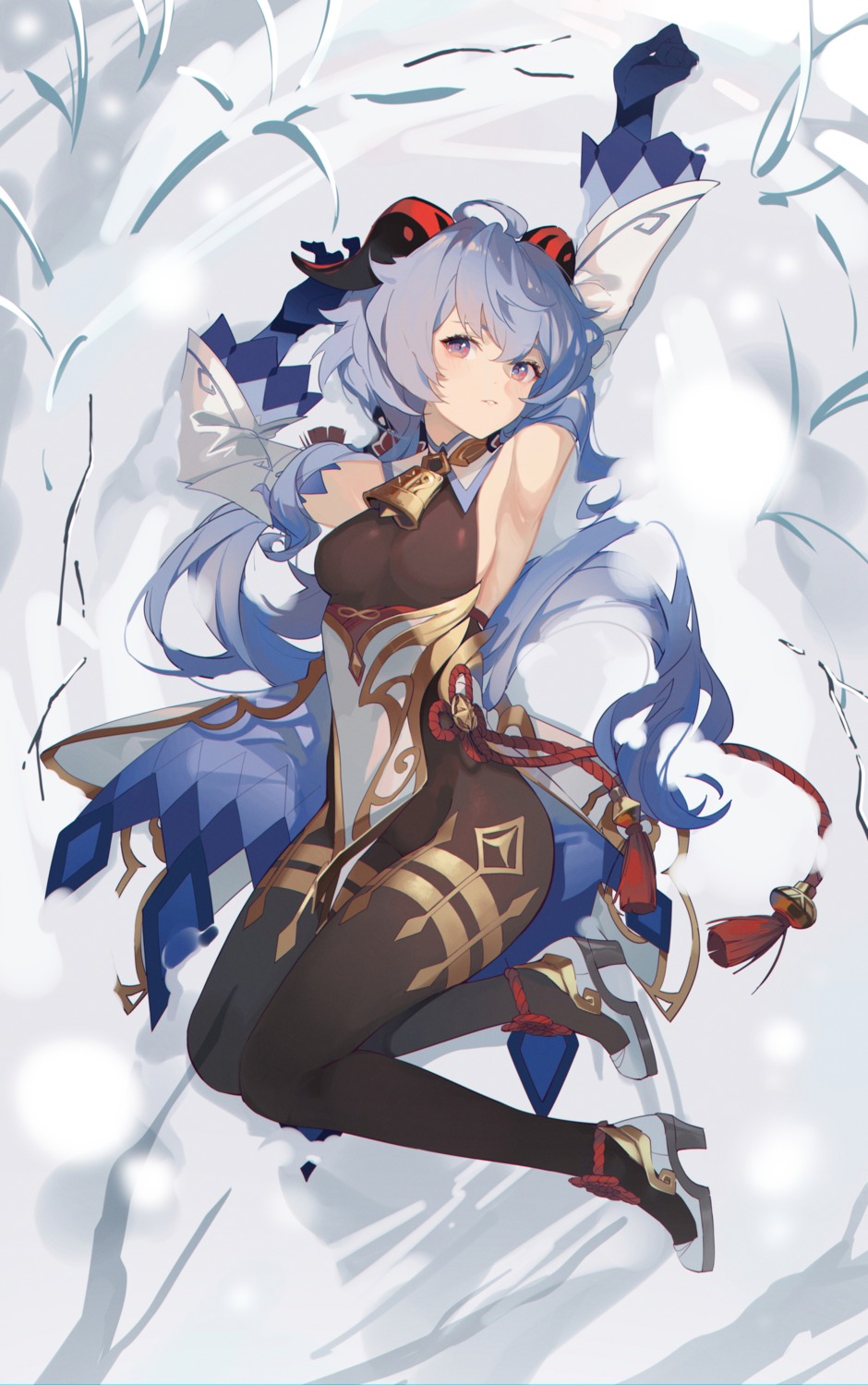 bodysuit, ganyu, genshin_impact, heels, horns, shijiuqaq