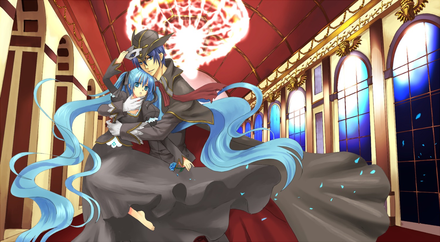 cantarella_(vocaloid), dress, hatsune_miku, kaito, nanami_kazusa, vocaloid