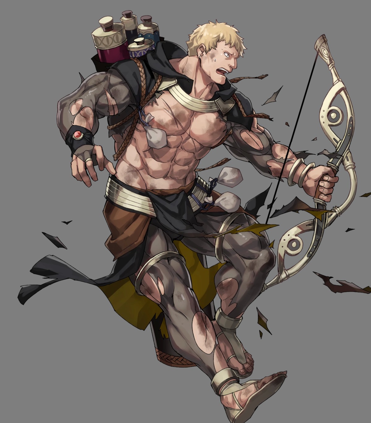 dai-xt, fire_emblem, fire_emblem_heroes, fire_emblem_three_houses, nintendo, raphael_(fire_emblem), torn_clothes, weapon