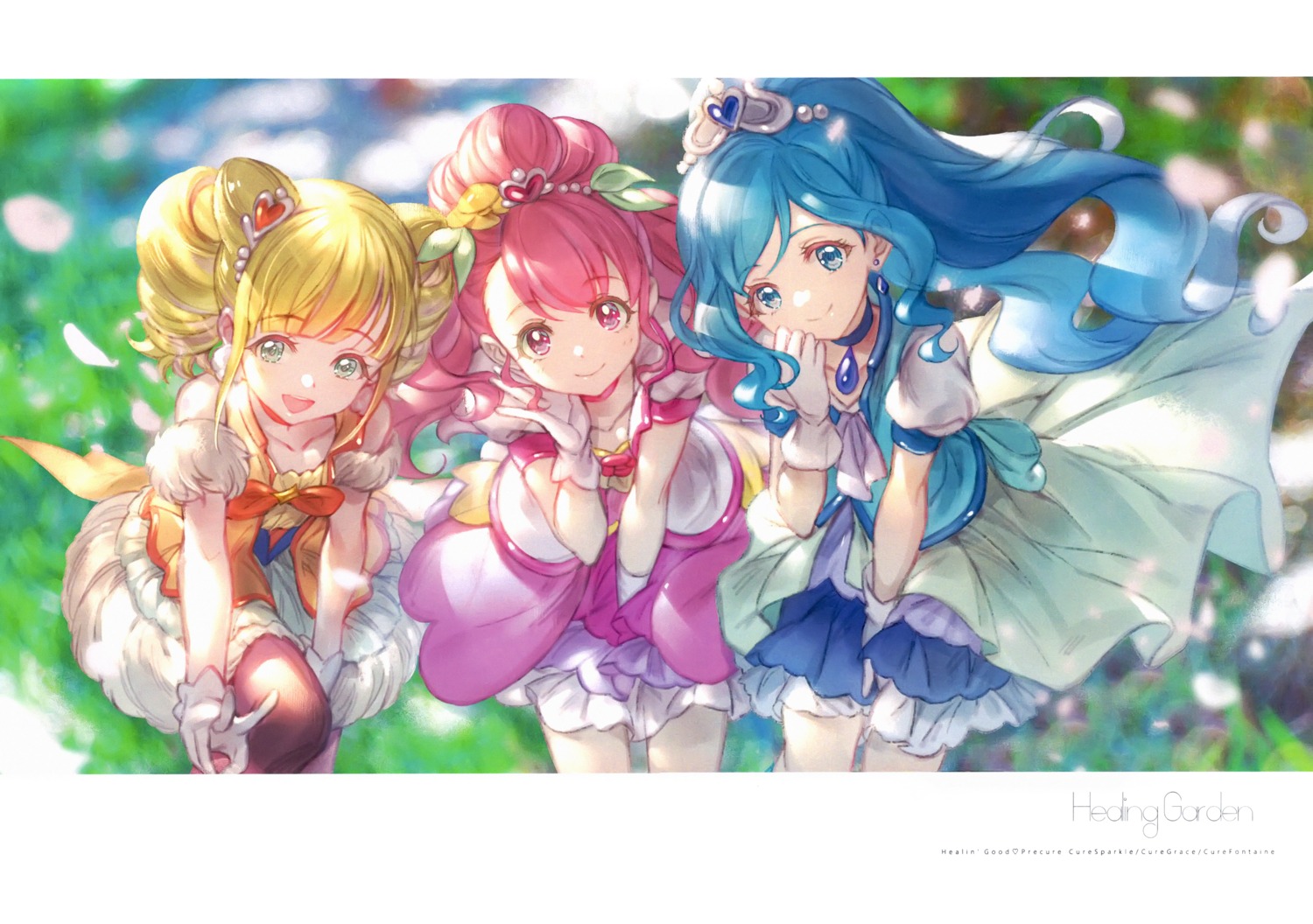 dress, hanadera_nodoka, healin'_good_precure, hiramitsu_hinata, precure, sawaizumi_chiyu, xing