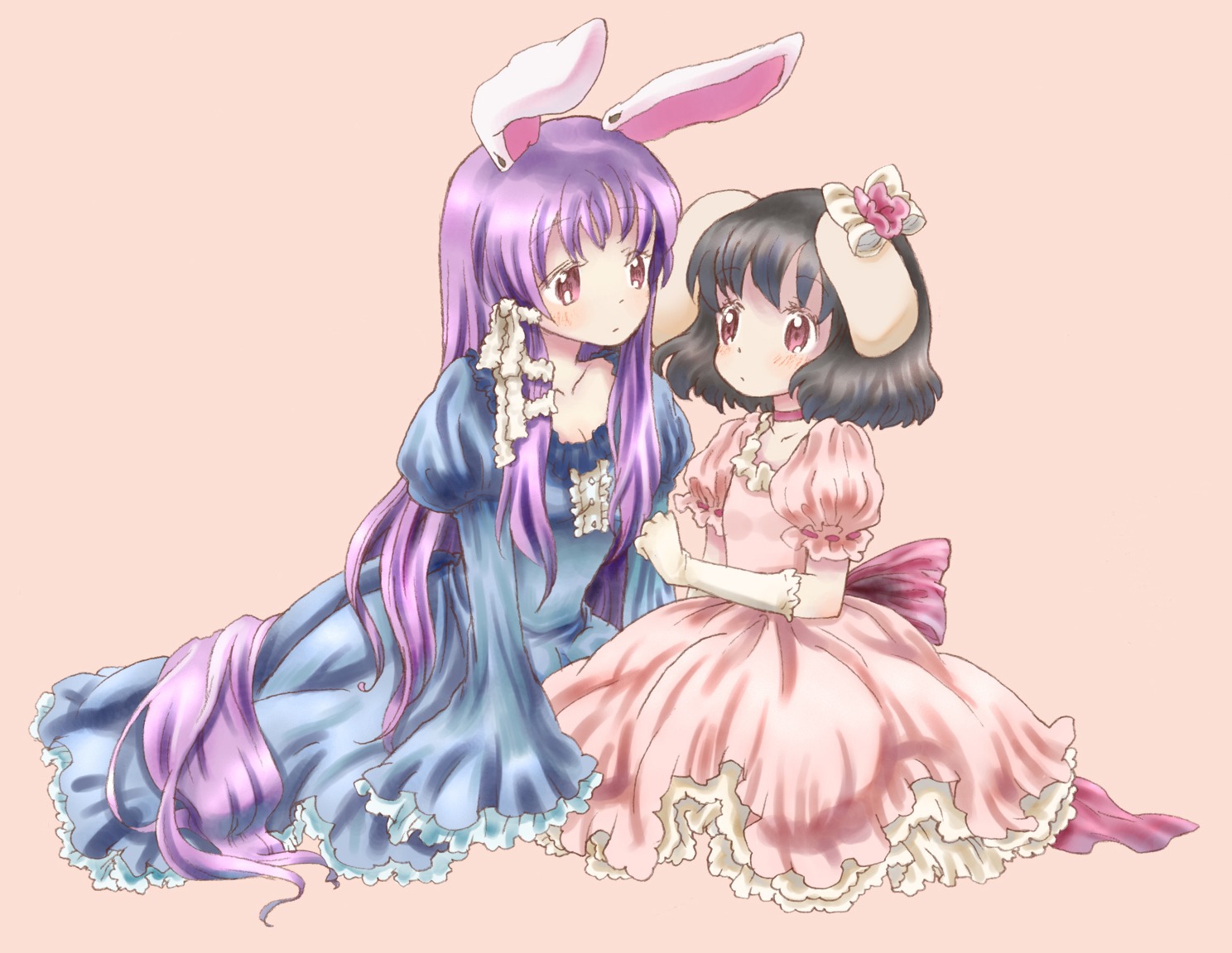 animal_ears, bunny_ears, inaba_tewi, lolita_fashion, reisen_udongein_inaba, rias-shiki_kawaii, touhou