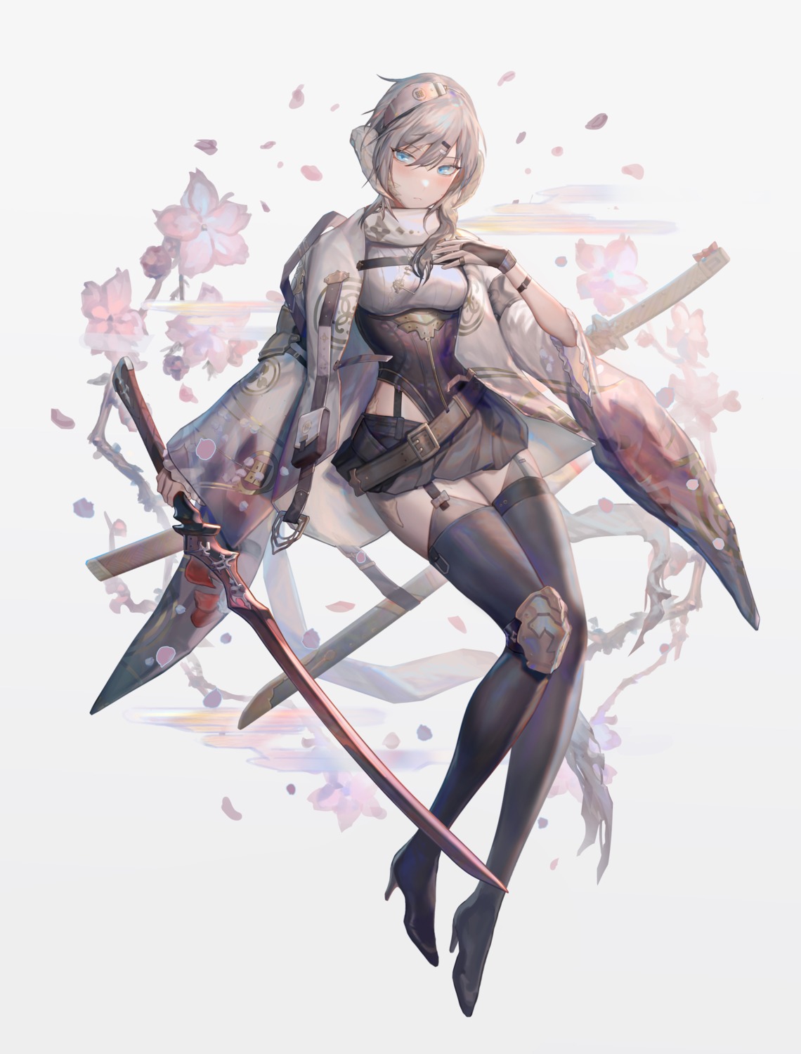 ajirui, au_ra, final_fantasy, final_fantasy_xiv, heels, horns, japanese_clothes, stockings