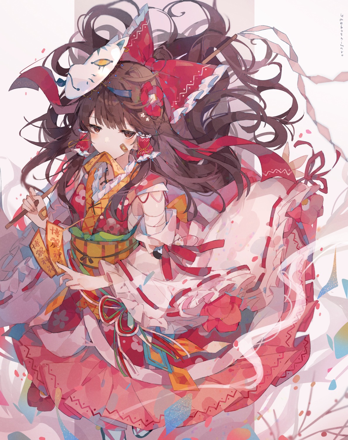 bandages, bandaid, hakurei_reimu, japanese_clothes, touhou, umemaro
